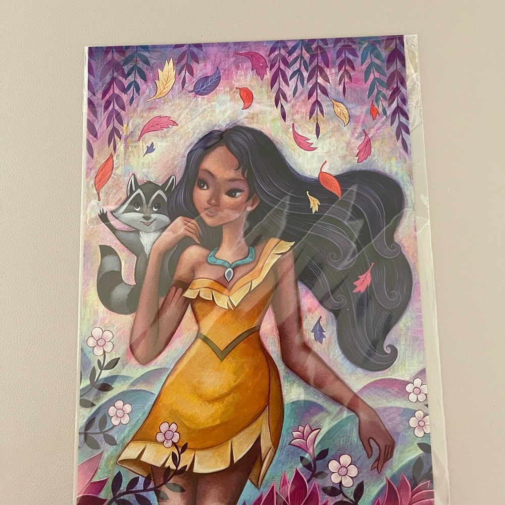 Disney Pocahontas Wunder ground gallery postcard. By artist Jeremiah ketner